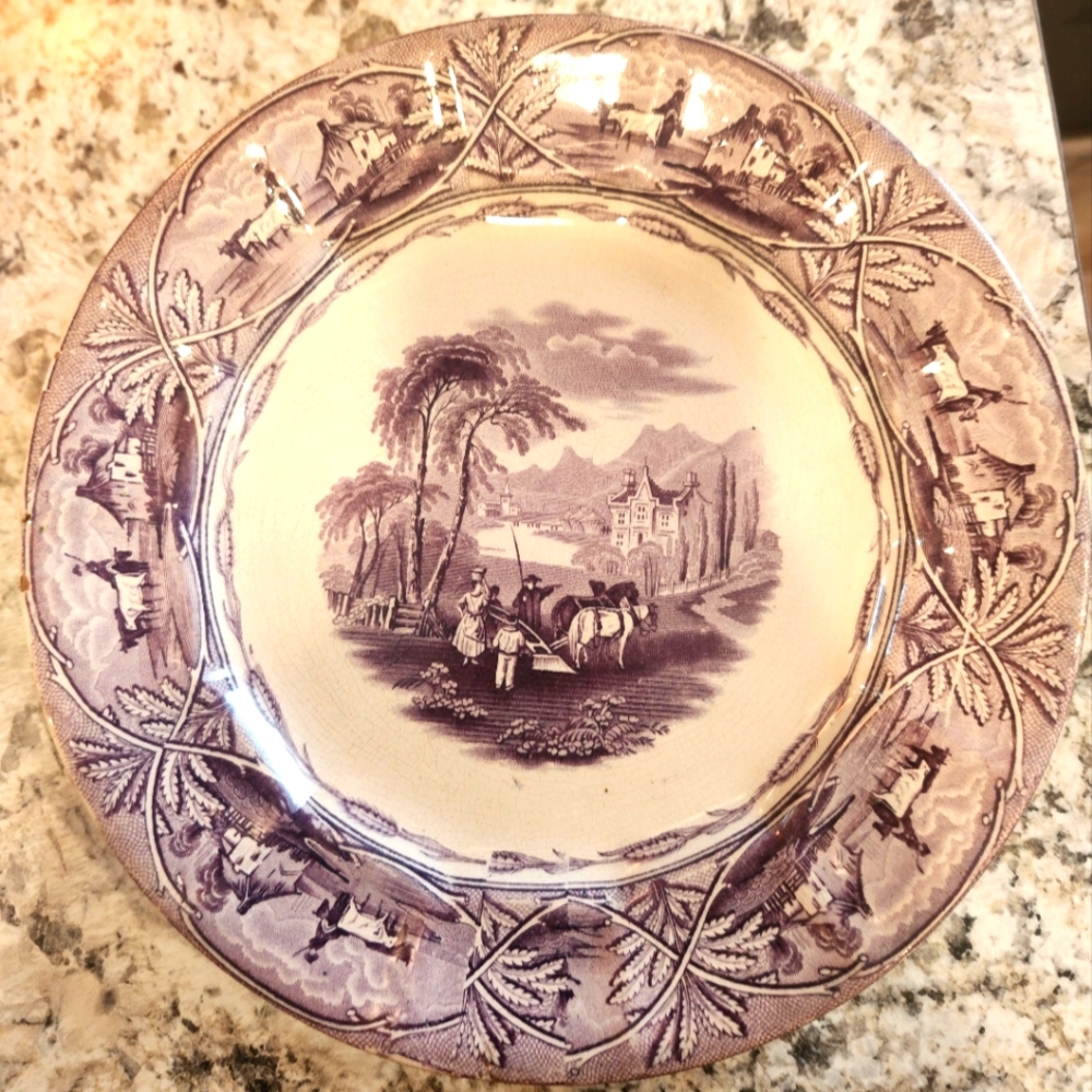 Vintage 10" Purple Ceramic Dinner Plate
